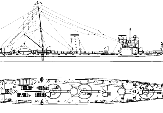 Корабль SMS V161 [Torpedoboot] (1908) - чертежи, габариты, рисунки
